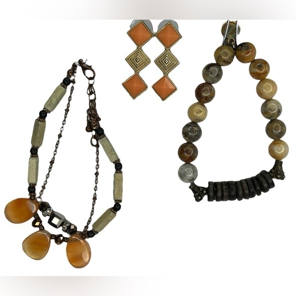 J014. Earring and bracelet ensemble 3 pcs. - Picture 5 of 5